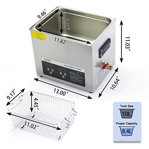 ONEZILI Ultrasonic Cleaner 10L, 240W Ultrasonic Carburetor Cleaner