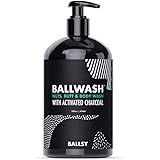 Ball Wash Charcoal Body Wash for Men – Ballsy XL Pump, Shower Gel Ball Wash for Men - 16oz Moisturizing Men’s Bodywash with C