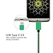 USB Type-C Cable, FiveBox 6Ft 3 Pack Nylon Braided USB-C Fast Charging Cord for Google Pixel XL, Nexus 6P 5X, LG G5 V20, HTC 10, Huawei P9/P9 Plus, OnePlus 2/3, Honor 8-Green