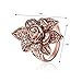 Teniu Rose Gold Micro Diamend Ring Flower Ring Finger Ring Female Retro Fashion Jewelry,size:7