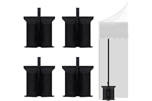 HAZBEN Canopy Weights 112 LBS Sand Bags Gazebo Tent Sand Extra Large Pop up Gazebos Weights Sand Bags for Ez Pop up Canopy Tent Outdoor Instant Canopies 4Pack (Black)