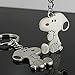DKX Zinc Alloy New Couples Keychain Valentine's Day Present Gift Snoopy Dog Keyring Set-As The Picture