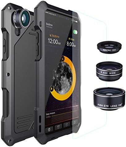 Arblove iPhone X Kit Case Waterproof With 3 Camera Lens,ultra Slim and Lightweight IP 54 360 Degree Aluminum Anti-Water and Anti-Shock Full Protection case cover for iPhone X