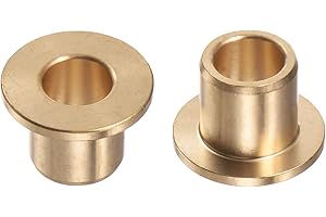 HARFINGTON 2pcs Flange Bearing Sleeve 10mm Bore 14mm OD 15mm Length 2mm Flange Thickness Bronze Bushing Self-Lubricating Bush