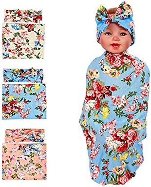 Hollyhorse Baby Blankets for Boys &amp; Girls,Newborn Lovely Beautiful Sleep Receiving Blankets| Swaddle Blankets with Gift Headband | Pack of 3 Sets
