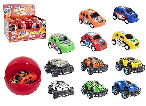 MINI PULL BACK RACERZ IN 65CM SURPRIZE BALLZ 12 ASSORTED - (1x Random)
