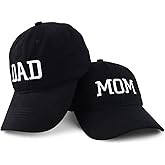Trendy Apparel Shop Capital Mom and Dad Soft Cotton Couple 2 pc Cap Set