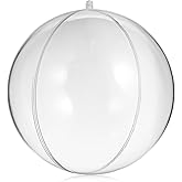 Gatuida Clear Plastic Fillable Ornament Ball, 7.87 Inch Acrylic Transparent DIY Craft Hanging Balls for DIY Bath Bomb Molds, Halloween Christmas Decoration