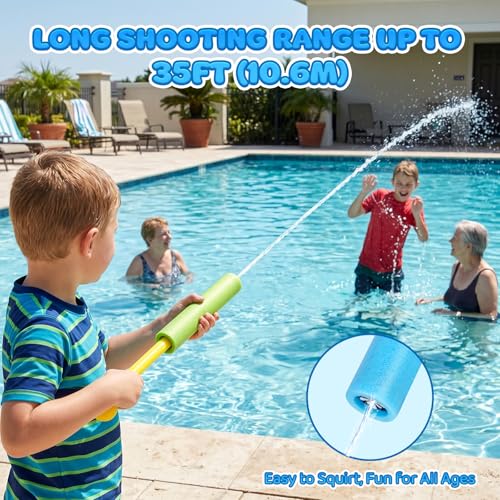 Pistolet a Eau, 12 Pièces Pistolet à Eau Enfant, Pistolets à Eau en Mousse Couleur, Jouets d'extérieur pour l'été, pour Piscine, Plage, Jardin, Jeux Piscine Enfant, Garçons et Filles