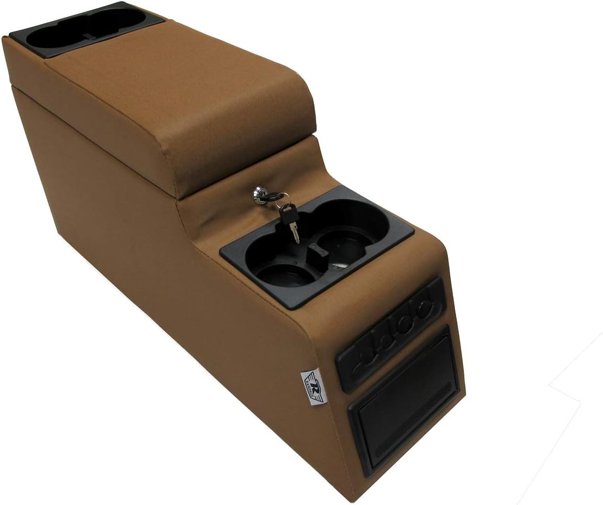 RAMPAGE PRODUCTS 31517 Locking Center Console for 1976-1983 Jeep CJ & Wrangler YJ, Spice Denim