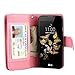 TabPow LG Aristo Case, 10 Card Slot - ID Slot, Button Wallet Folio PU Leather Case Cover with Detachable Magnetic Hard Case for LG Phoenix 3 / LG K8 2017 / LG Fortune/LG Risio 2 - Glitter Rose Gold