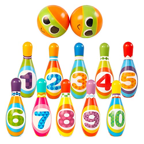 Kids Bowling Ball Set Toddlers Toys Printed with Number 10 Colorful