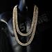 NIV'S BLING 14k Yellow Gold-Plated Iced Out 4 Row Necklace 30-36 Inches