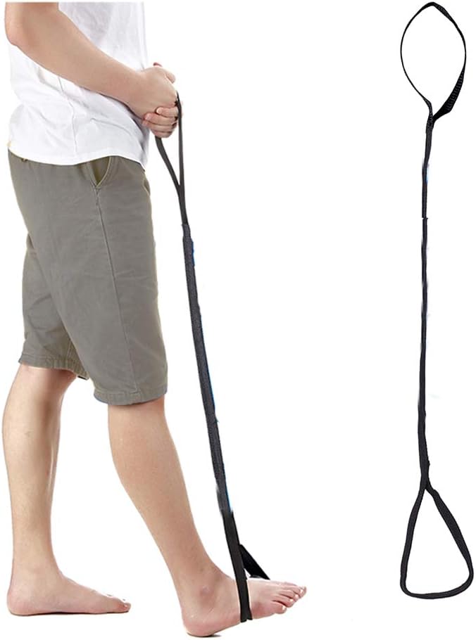 Leg Lifter Strap Rigid Knee Hip Replacement Recovery Kit Foot Lifter Strap Knee Thigh Patient Handicap Car Assist Lift Belt for Adult, Elderly, Disability Mobility Aid Occupational Therapy Tools (39"): Health & Personal Care