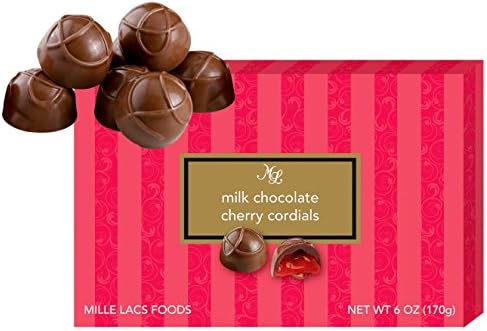 Box of Milk Chocolate Covered Cherry Cordials 6 Ounces Each Gift Basket Idea Bulk Popular New Home Sweet Party Favor Best Valentine's Day Her Women Mother in Law Fiance Friend Teacher Wife Girlfriend
