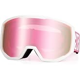 Over-Glasses Ski/Snowboard Goggles for Men Women, Interchangeable Foam | Lightweight snowboard goggles with anti-fog UV400 lens, helmet-compatible frame, soft flexible build for all-day comfort.
