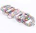 BIHRTC Pack of 30 Colorful Flexible Spiral Telephone Wire Cord Stretchable Spring Wristband with Key Ring for Office, Workshop, Shopping Mall, Sauna (6 Different Colors by Random)