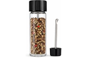 Superfine Seasoning Holder | Kitchen Spice Clear Glass Bottle | Coarse to Fine Salt Pepper Container