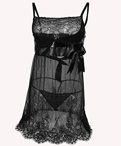 Amkylin Womens Sexy Lingerie Nightwear Sleepwear Underwear Babydoll with G-string