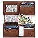 2 ID Window RFID Wallet for Men, Bifold Top Flip, Extra Capacity Travel Wallet (Brown - Distressed Leather, Medium)