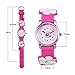 ZEIGER New Fashion Children Kids Toddler Watches Girls Age 5-10 Time Teacher, Cartoon Character 3D Floral Silicone Band -Pink