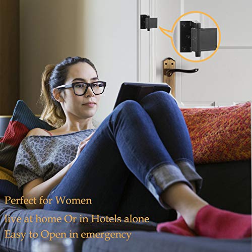 Home Security Door Lock,Child Proof Door Reinforcement Lock with 3''Screws for Inward Swinging Door, Privacy Door Lock Deadbolt Defend Home and Hotels