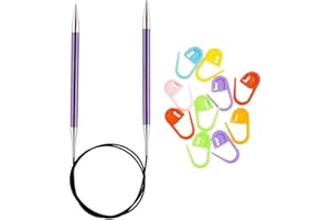 Knitter's Pride Zing Knitting Needles Circular 16 inch Size US 5 (3.75mm) Bundle with 10 Artsiga Crafts Stitch Markers 140068