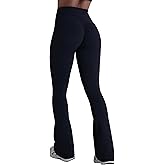 Sunzel Hidden Butt Lifting Scrunch Flare Leggings for Women with Pockets No Front Seam Tummy Control Mini Flared Yoga Pants