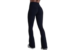 Sunzel Hidden Butt Lifting Scrunch Flare Leggings for Women with Pockets No Front Seam Tummy Control Mini Flared Yoga Pants