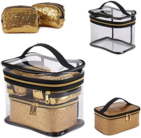 JIE HAN 4 pack Travel Cosmetic Bag Makeup Case Holder Toiletry Kits Train Home Organizer