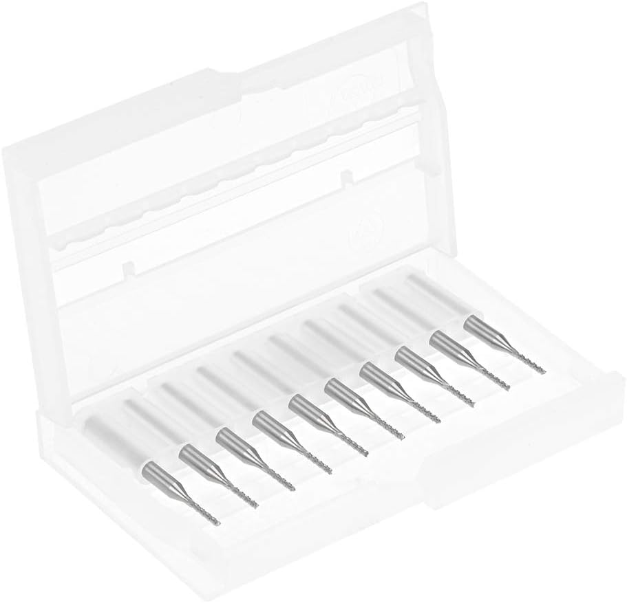 sourcing map 10Pcs 1.2mm Carbide End Mill Engraving Milling Cutter CNC Router Bits for PCB Machine 1/8" Shank - Image 5