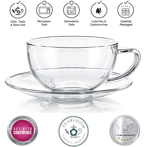 Teabloom Kyoto Teacup and Saucer Set 2Pack Standard Teacup Size 6