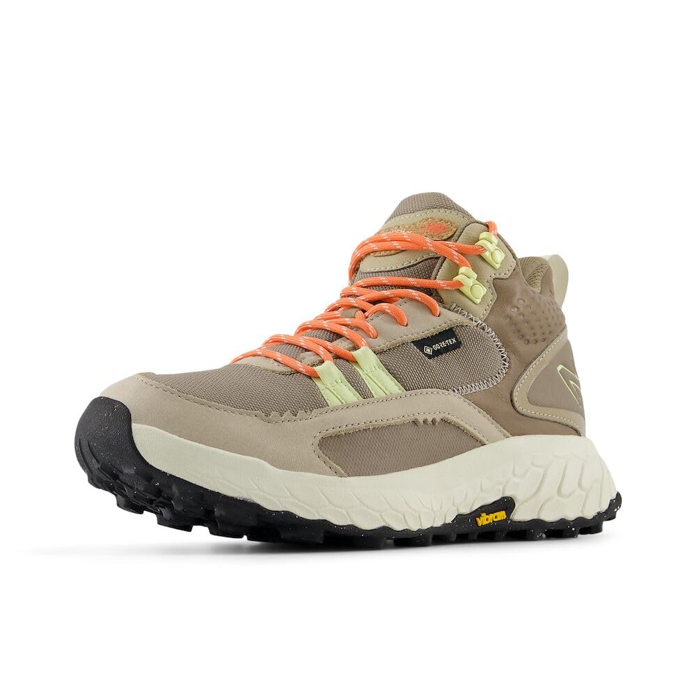 New Balance Women’s Fresh Foam X Hierro Mid GTX V1 Trail Running Shoe, Linen/Mushroom/Gulf Red, 12 XW