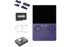 MARRYOO Trimui Brick Portable Retro Game Console 3.2 Inch IPS 1024x768 Screen, Built in 64GB Linux System Card 3000mAh Long-Life Rechargable Battery Retro Handheld (Purple 64GB)