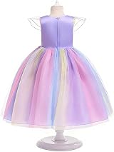 URAQT Unicorn Costume Purple Dress with Necklace Headband Kids Toddlers 150cm view 2