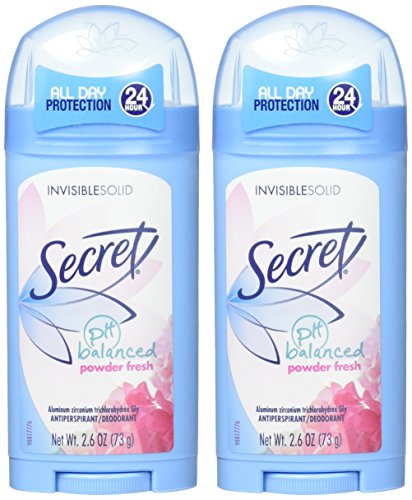 Secret Invisible Solid Antiperspirant Deodorant, Powder, 2.6 Ounce (Pack of 2)