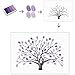 Fingerprints Tree, Proboths Creative Wedding Guest Signature Sign-in Book Canvas Ballons Tree Fingerprints Painting Decor for Wedding Party with 4pcs Ink Pads Purple
