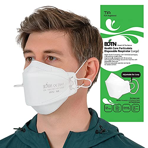 Pack of 10 (BOTN White KF94 Face Mask Made in Korea) Adjustable Strap