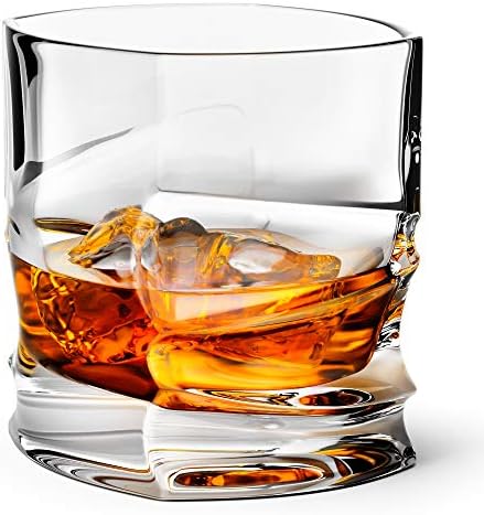 Savoy Whiskey Glass Set of 2 in Leather Gift Box Scotch, Brandy, Liquor Tumbler