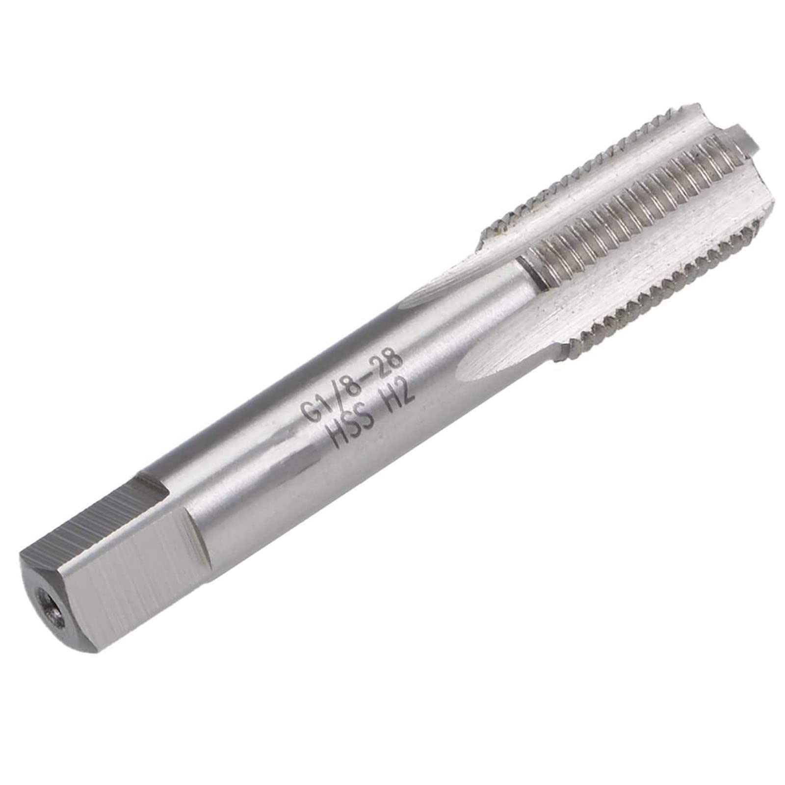 TA-VIGOR Pipe Thread Tap G1/8, HSS 4 Straight Flute Taper Plug Metric Tap, H2 Tolerance Tapping Threading Machinist Repair DIY Tool