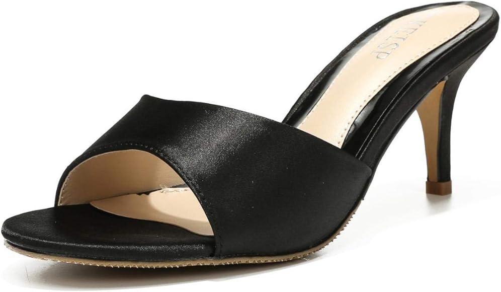 open toe kitten heel mules
