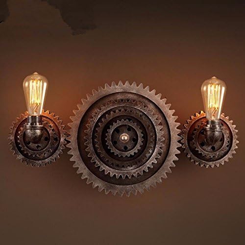 GK-Wall lamp, Gear, Wall lamp, bar, Cafe, Corridor, Industrial Wind, Retro Double Head Design, 67cm*32cm