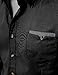 Doublju Mens Dress Shirt with Contrast Neck Band BLACK (US-M/ASIAN-L)
