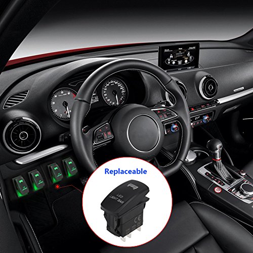 image for WATERWICH 5 Pin Led Light Bar illuminated Rocker Toggle Switch Waterpr