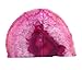 Crystal Allies Gallery: Pair of Small 1lb - 3lbs Polished Agate Geode Halves Bookends w/ Authentic Crystal Allies Stone Card (Pink)