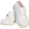 Lito Boys Matte Dress Shoes | White Vegan Oxford Shoes | Adjustable Hook & Loop Closure For Big Kids