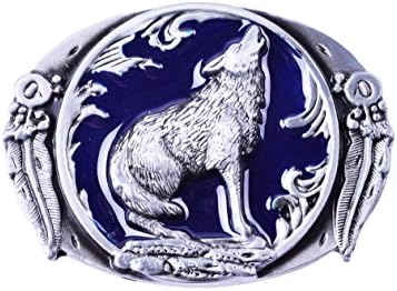 Animals Wolf Howl Western Cowboy Style Large Belt Buckle Two Colors