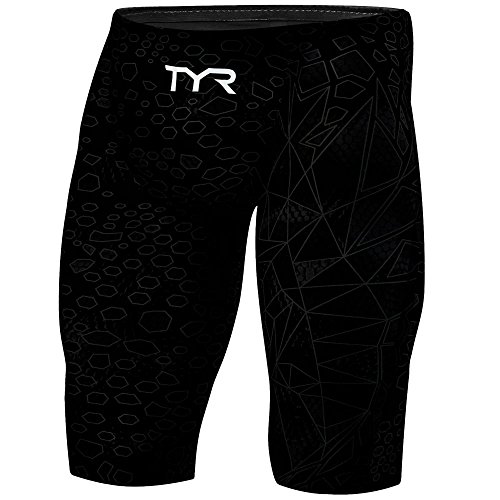 TYR AVM6A Men's Avictor Venom Jammer Swimsuit, Black/Black - 34