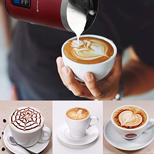 Huogary Milk Frother, Electric Milk Steamer for Hot and Cold Milk,Stainless Steel Milk Warmer,Silent Operation and Non-Stick Interior