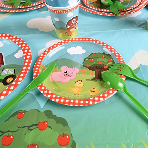 WERNNSAI Bauernhof Party Geschirr Set - Partyzubehör von Thema Bauernhoftiere für Kinder Geburtstag Babydusche… – Bild 5